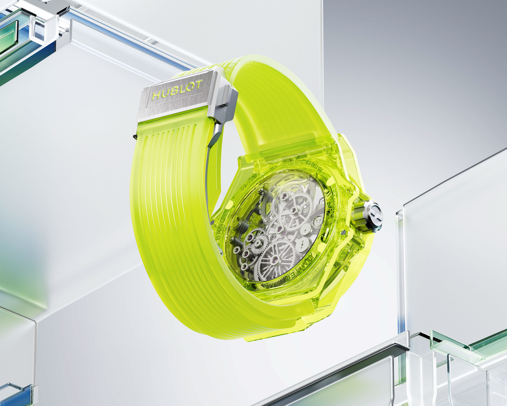 Hublot Big Bang Tourbillon Saxem Yellow Neon Replica Orologi
