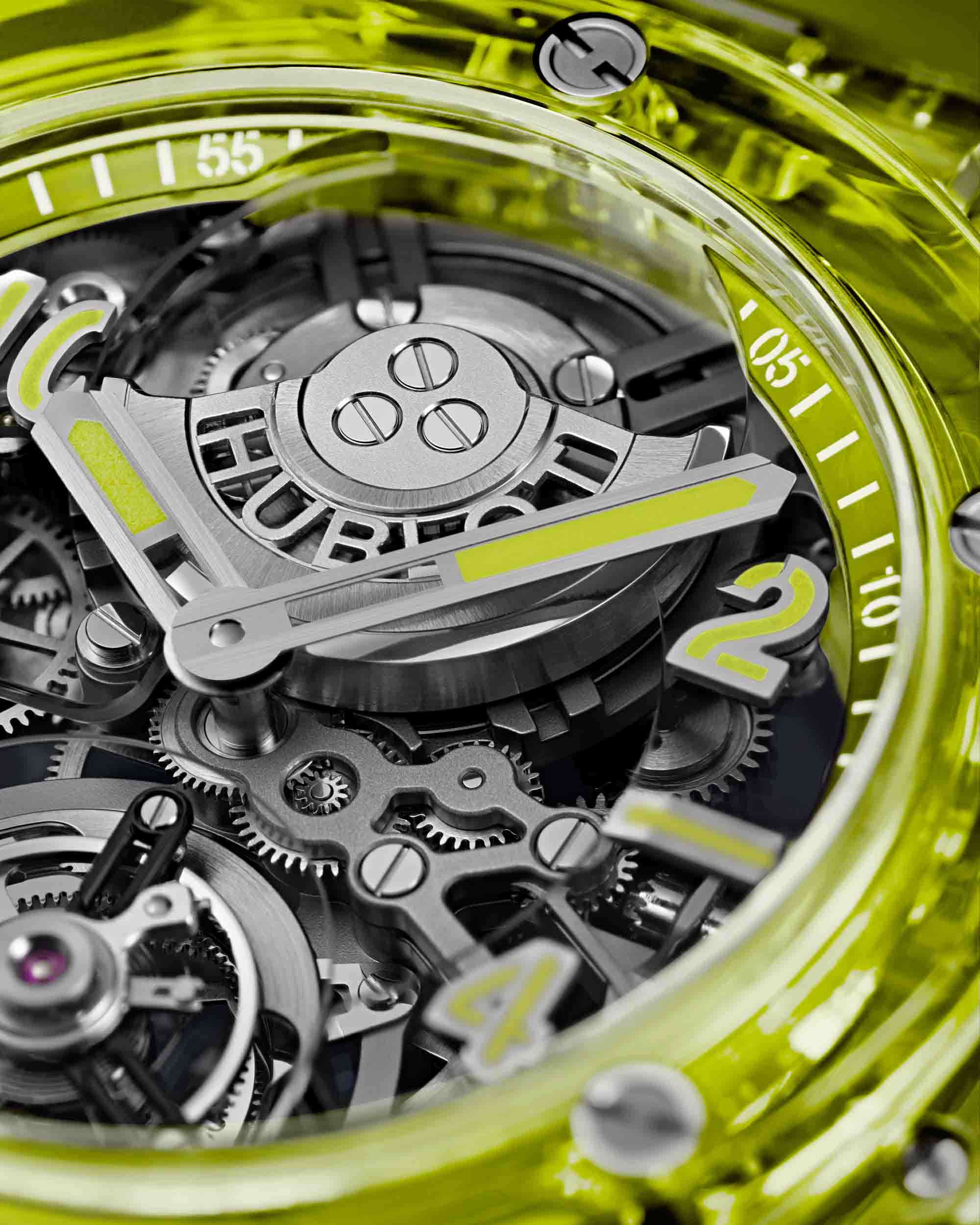 Hublot Big Bang Tourbillon Saxem Yellow Neon Replica Orologi
